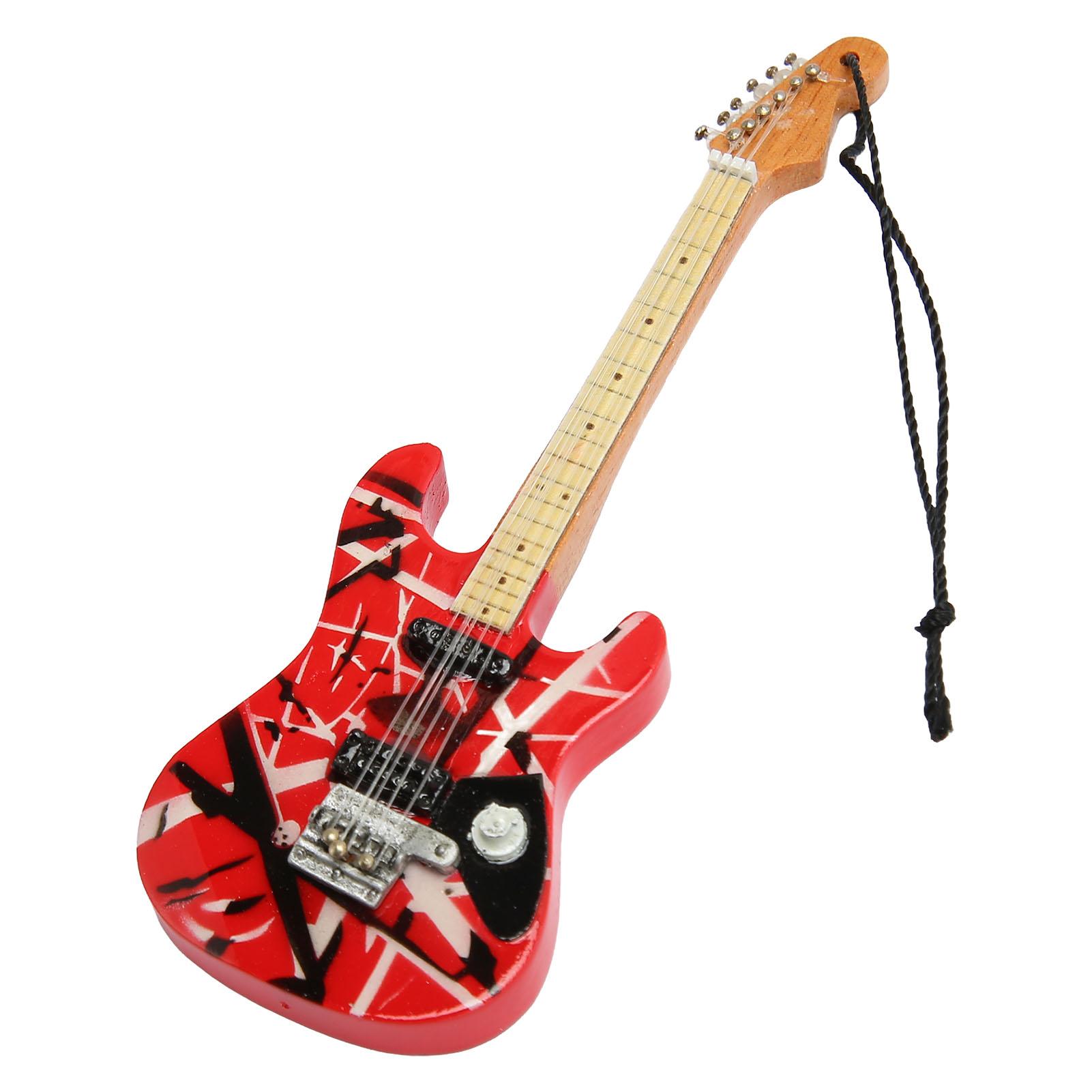 

Миниатюрная модель электрогитары Яркие цвета Реалистичная деревянная электрогитара Орнамент