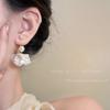 Pearl Flower Fringed Earrings Women's French Elegant Stud Earrings Light Luxury High-end Earrings
