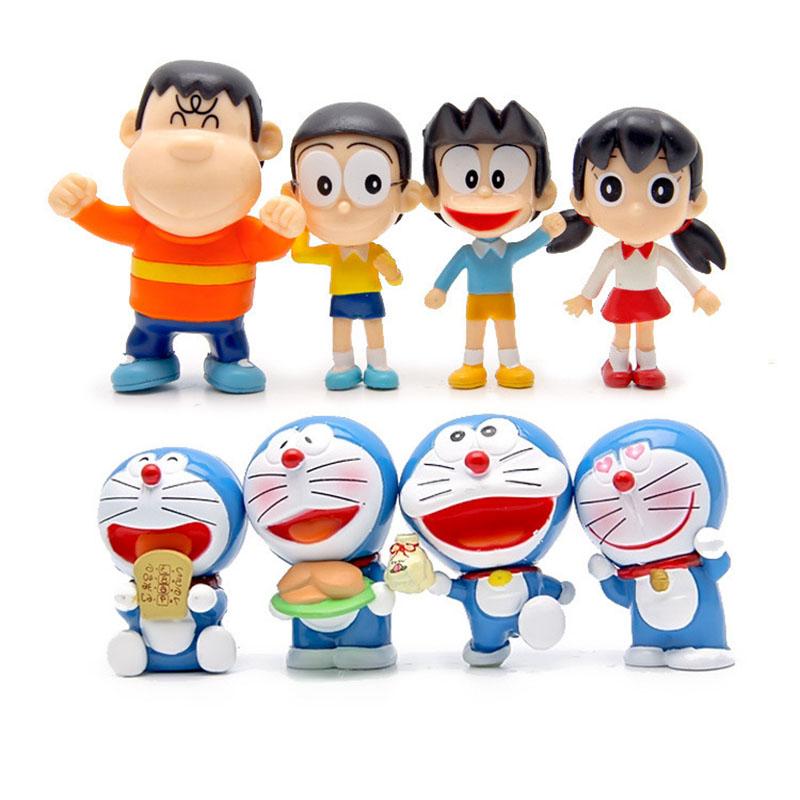 

8Pcs/Set Japan Anime Doraemon Figure GK Handmade Model Toys Sue Nobi Dorami PVC Collection Decoration Cute Kids Hobby Doll Gift