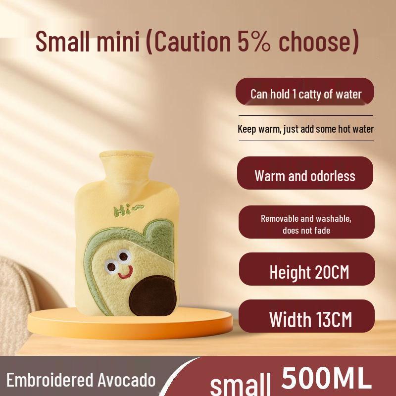 

Cute Plush Hot Water Bottle with Explosion-Proof Design for Bed and Abdomen Warming