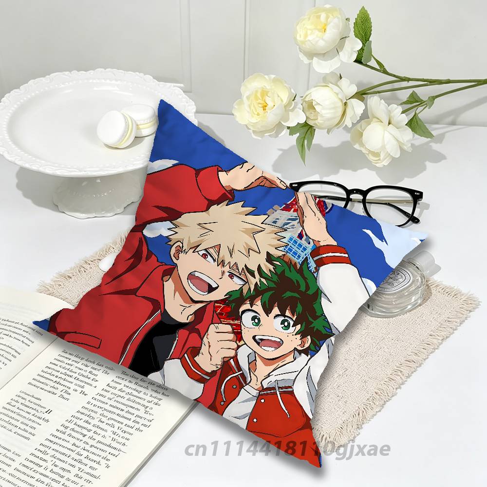 Deku Bakugou Shouto Hero AAcademia Pillow for Sofa Seat Chair DecorativeModern Home Decor Print Throw Cushion