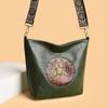 Borsa a Spalla in Pelle Ricamata con Cervo Vintage per Donna - Borsa a Tracolla Tote Bohemienne con Tracolla Etnica, Borsa a Mano Moda Retro