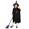 Halloween kinder kostuums meisjes bezem heks kostuum heksenhoed jurk sjaal cape carnavalskostuum