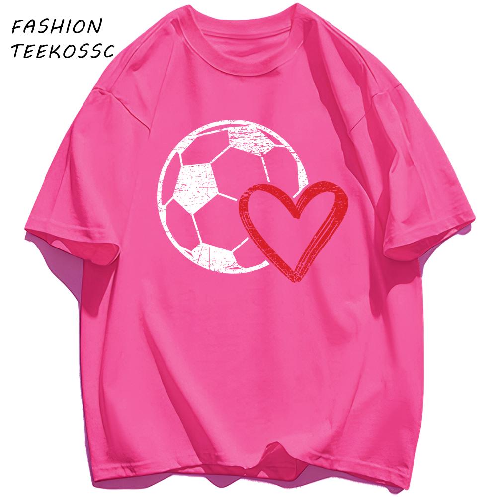 Hollow Out Football Heart Design Print TShirt Men Cotton Crewneck T Shirts Summer Loose Clothes Multicolor Trendy Short Sleeve