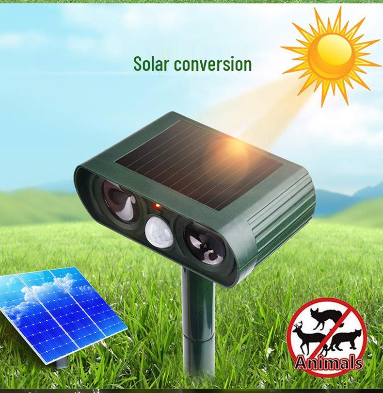 Solar Ultrasonic Animal Repeller: Deter Rodents, Birds, Snakes, Cats, and Dogs Outdoors