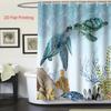 4PC-piece shower curtain set with 12 hooks, shower pad, toilet seat, seat, bathroom non slip carpet, washable curtains for home decoration