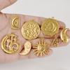 5pcs Gold Color Galaxy Sun Moon Star Charms Stainless Steel Pendant For Jewelry Making Supplies Handmade Necklace Keychain Charm