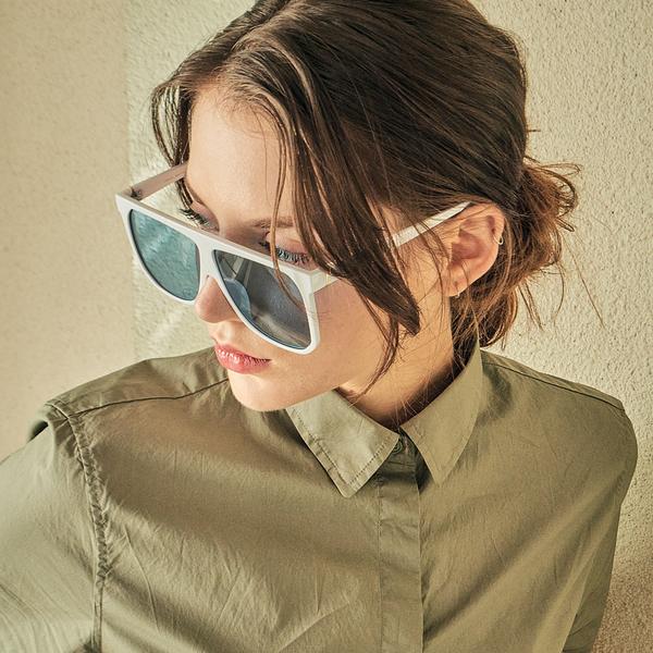 

WS12 Genoa Женские солнцезащитные очки в большой оправе, белые чешуйки, WS12-7000005697