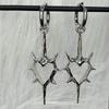 Punk Hip Hop Dangle Earrings Thorn Heart Hoop Earrings Fashion Drop Earrings