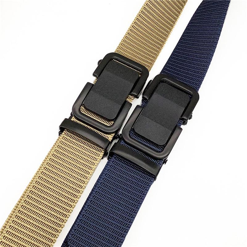Herren Zahnloser Automatikverschluss Nylon Canvas Gürtel mit Metallschließe