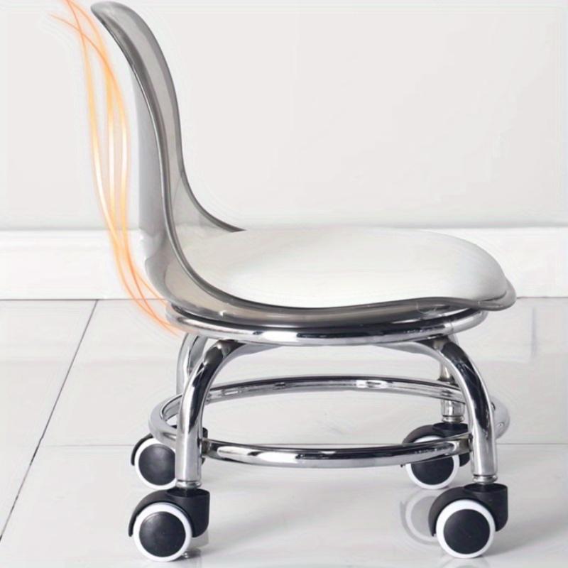 Moderner Acryl-Hocker mit Universalrädern - Multifunktionaler niedriger Stuhl mit 360° freier Drehung - Kein Lebensmittelkontakt, Manuell