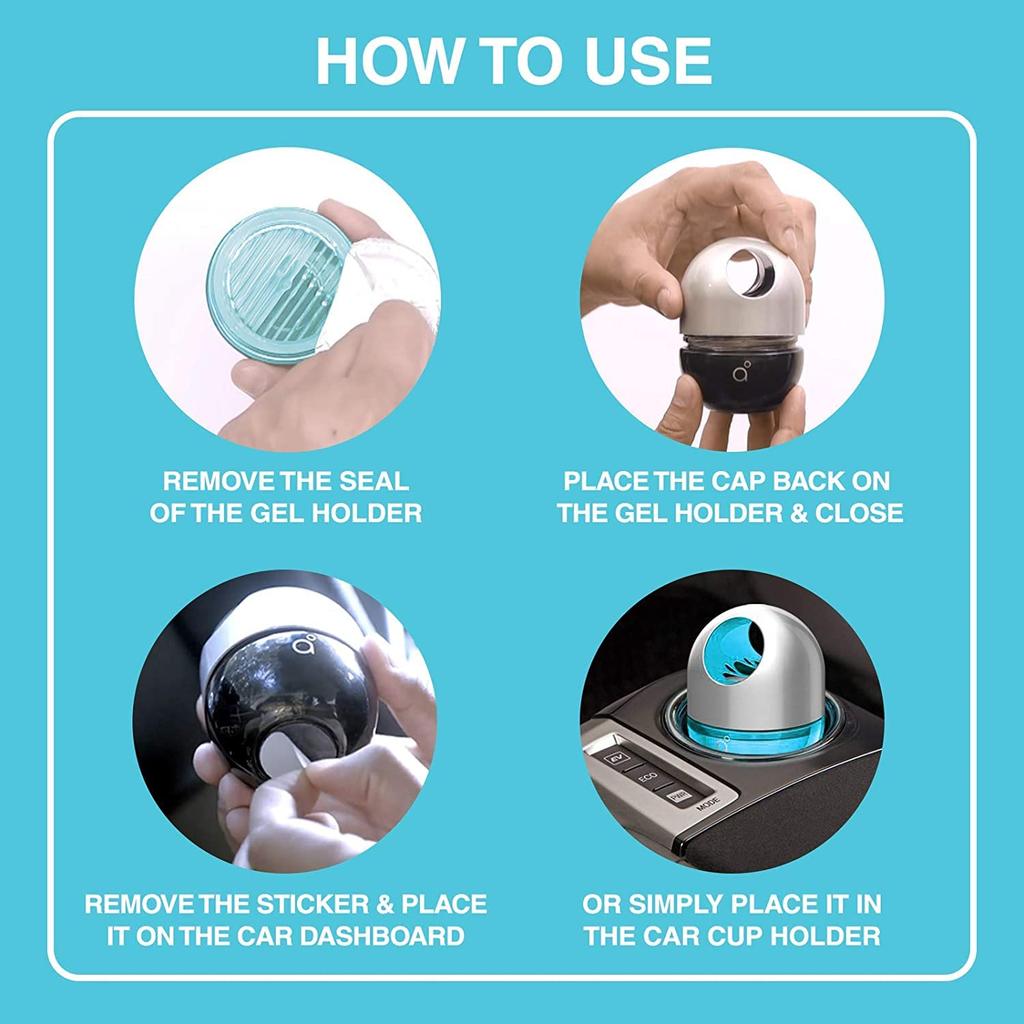 Godrej Aer Twist Car Air Freshener Cool Surf Blue 45 G | Long Lasting Gel Fragrance | Spill Proof Car Perfume for Dashboard or Cup Holder