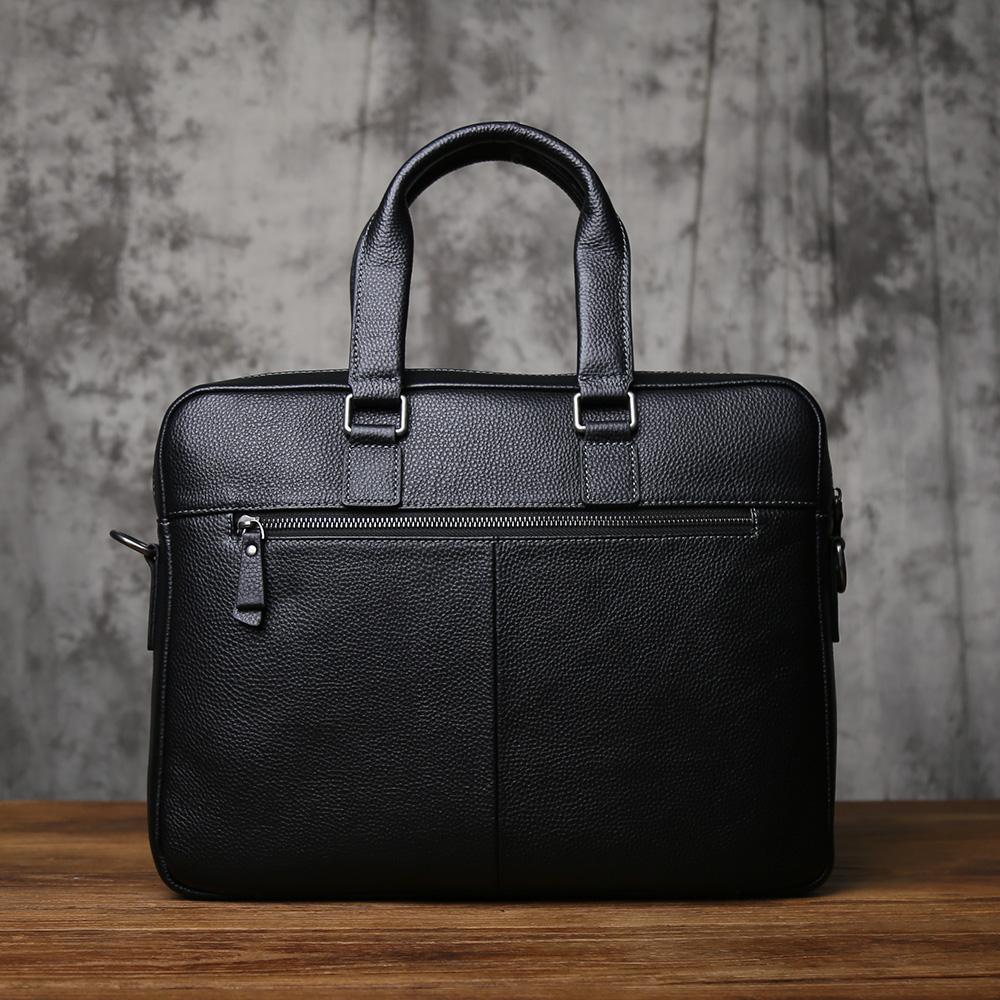 NZPJ Genuine Leather Men Briefcase Top-Grain Cowhide Business Handbag Casual Shoulder Crossbody Bag Suitable For 15-inch Laptops