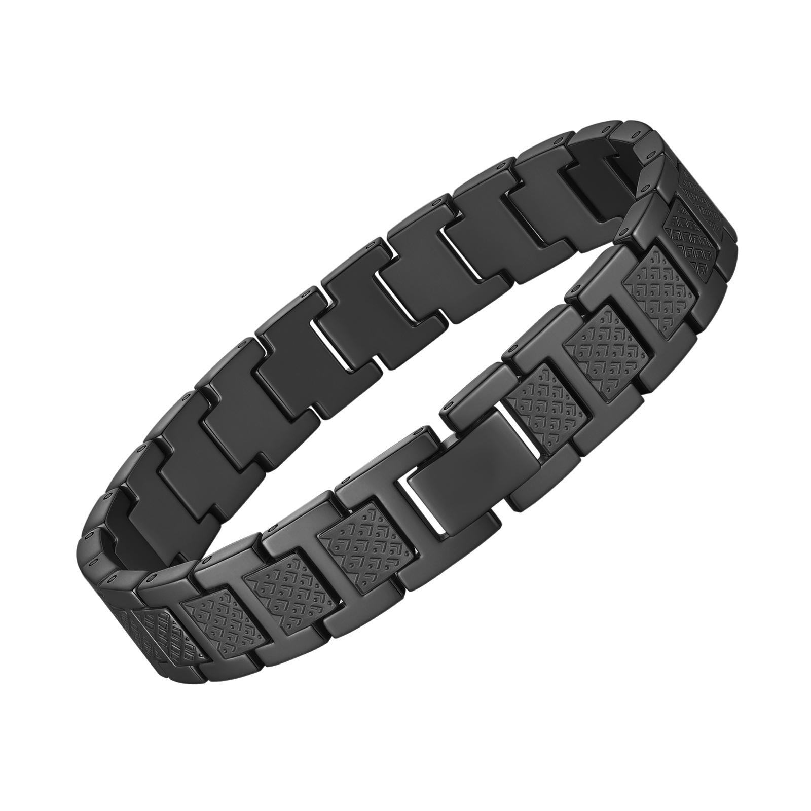 New Jewelry Premium Alligator Pattern Stainless Steel Bracelet Titanium Steel Bracelet Black 21cm