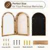 DIY Wooden Photo Frame Artificial Bouquent Wedding Souvenirs Display Oval Frame Picture Holder Home