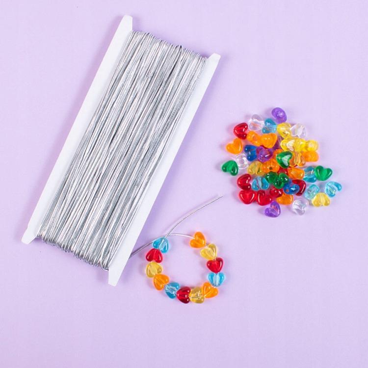 Diy Round Elastic Cord Silver ø1Mm50M