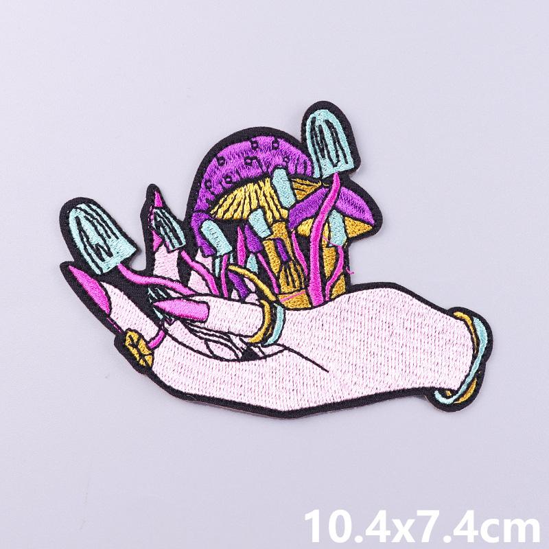 Outdoor Bergstickerei Aufnäher Aufbügler Aufnäher Für Kleidung Aufkleber Cartoon Pilz Applikation DIY Aufnäher Auf Kleidung Abzeichen
