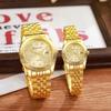 Couple Watch Men's Gold Business Retro Temperament Couple Men's Steel Belt Alloy Versatile Fashion Quartz Watch
