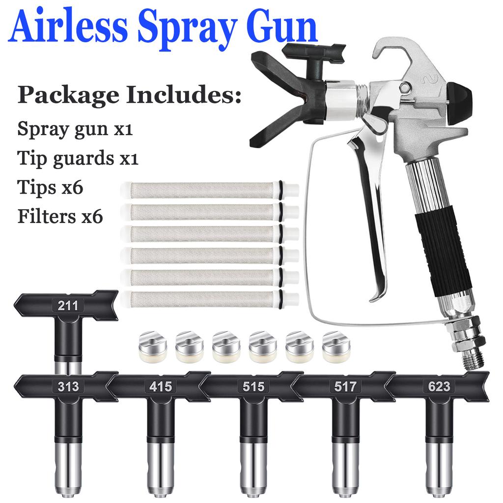 14 Airless Paint Spray Guns, Equipped with Nozzle Protection Covers, Nozzles, and Airless Paint Spray Gun Filters for Spray Machines