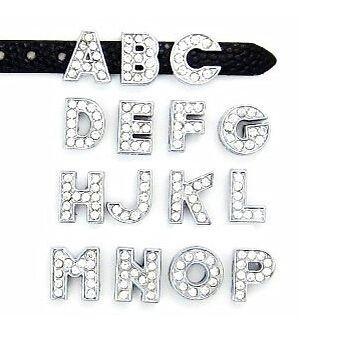 100pcs English Alphabet Gem Letters DIY Full Rhinestone Slide Letters " A-M Can Choose Each Letter " Fit for Keychains Bracelet