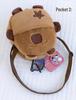 Capybara Fluffy Crossbody Bag - Cute Cartoon Round Shoulder Bag for Girls and Students