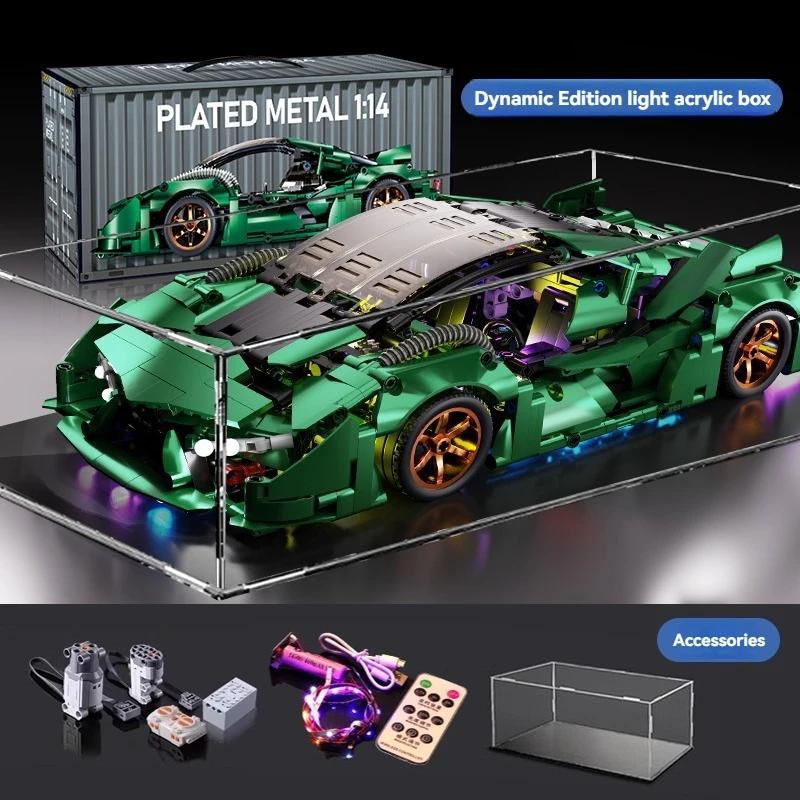 Non-Toxic Creative Technical Building Blocks Diy Green Sports Car Super Racing Building Blocks Brick Moc Model Kids Gift Birthday Gift