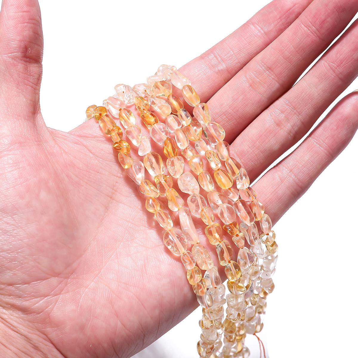 

5-8 мм/7-10 мм натуральный камень неправильной формы, бусины из розового кварца, аметисты, агаты для изготовления ювелирных изделий своими руками Yellow Quartz 5-8mm