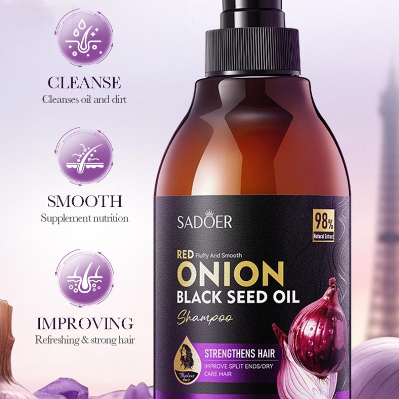 Onion Black Seed Oil Shampoo 500ml Nourishing Fluffy Anti-Dandruff Shampoo