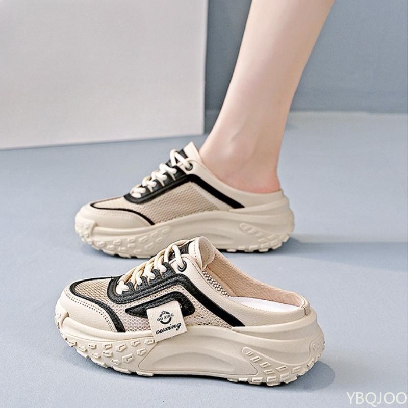 Fashion Casual half slipper women's shoes for summer wear one foot lazy shoes new versatile comfortable mesh sandals