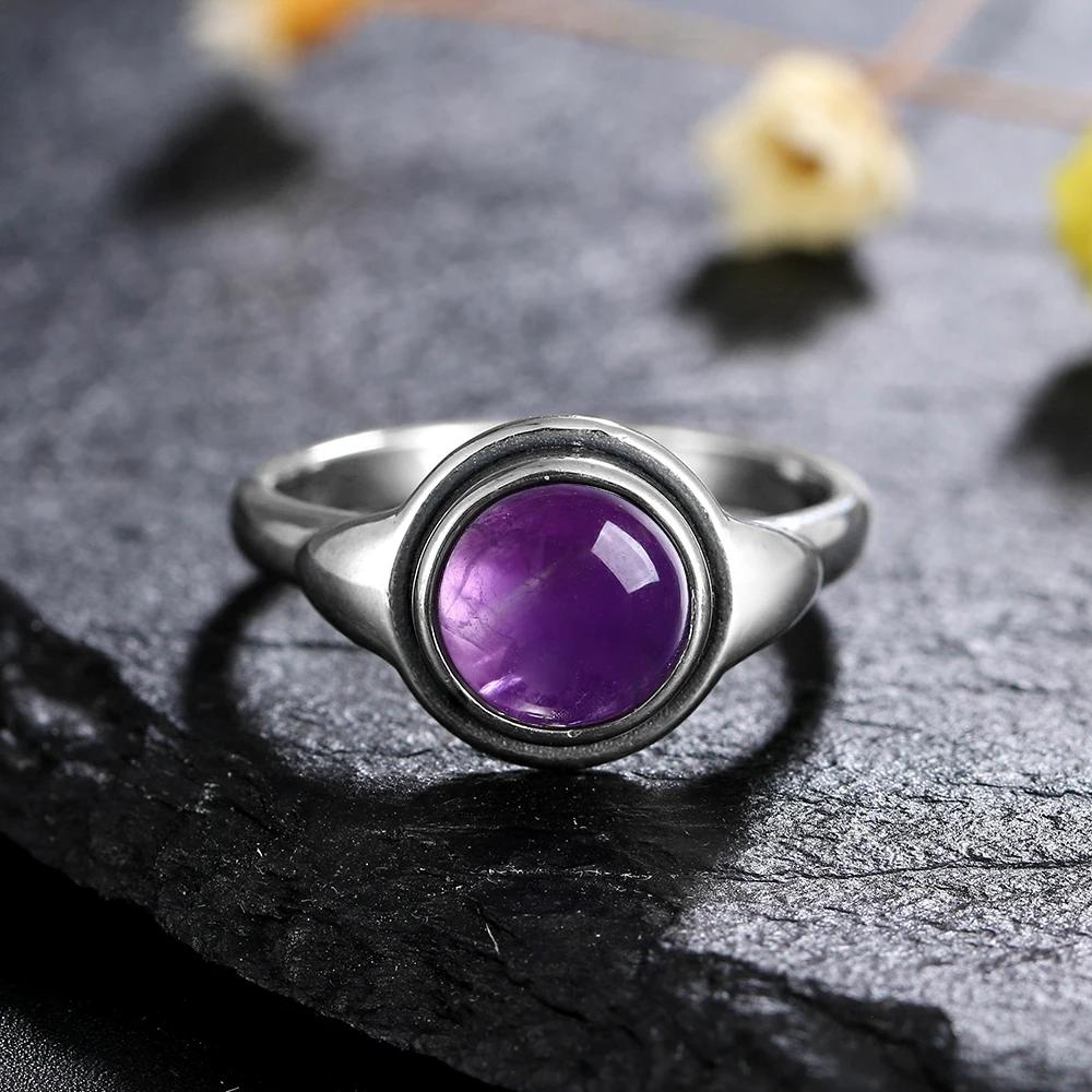 S Silver Ring for Women 8MM Oval Natural Moonstone Turquoise Laqbradorite Rhodochrosite Gift Party