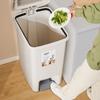 Large Capacity Garbage Bin with Lid Household Bathroom Living Room Kitchen Bedroom Light Luxury Pedal and Press Type Garbage Bin