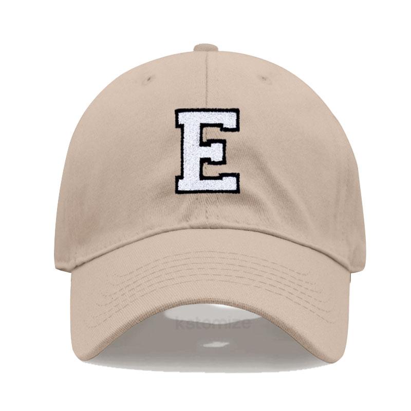 Initial Letter A-Z Embroidered Khaki Baseball Cap for Women Men Fashion Adjustable Soft Cotton Dad Hat Unisex Classic Golf Caps