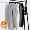 Trendy Women's Fleece Half-Zip Stand Collar Sweatshirt & Loose Harem Pants Set