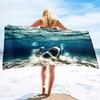 Shark Beach Towel for Boys Shark Bath Towel Print Pool Towel Super Soft Plush Sandless Shark Towel for Shark Lovers Beach Towels