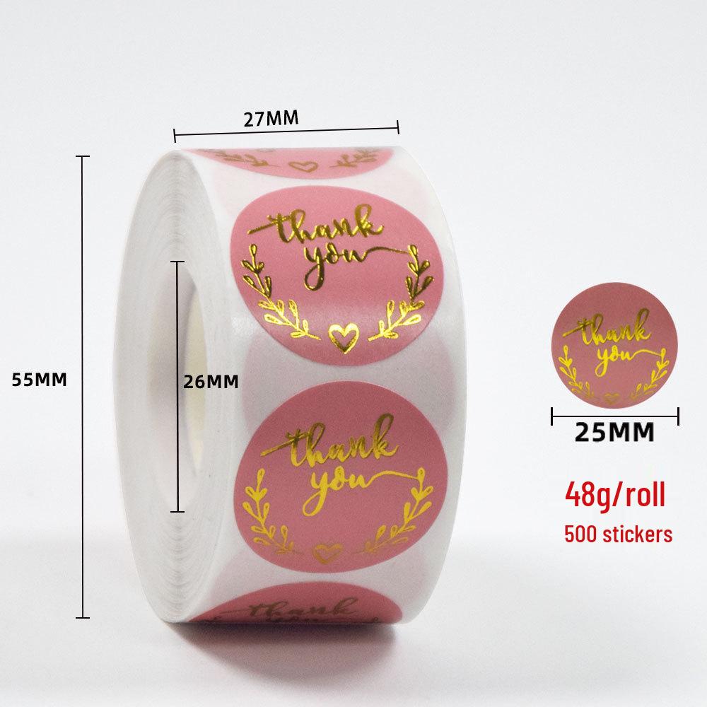 Gold Foil Stamped Colored Kraft Paper Labels for Takeaway & Baking Packaging