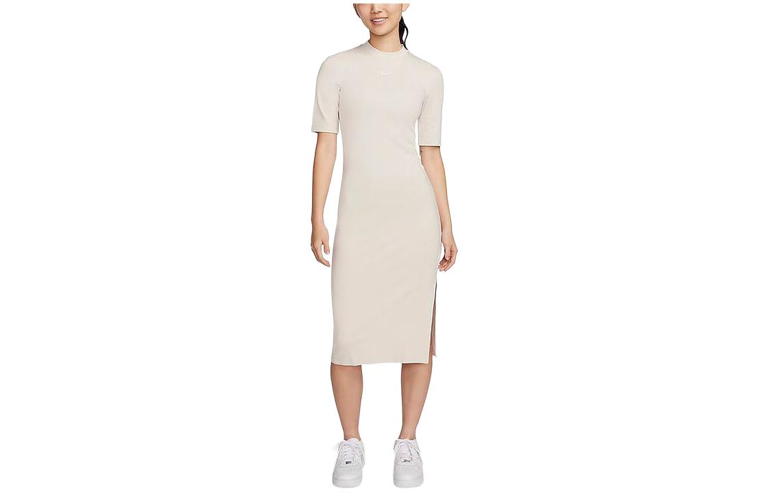 Nike Short Sleeved Dress Women s Khaki DV7879-104 S