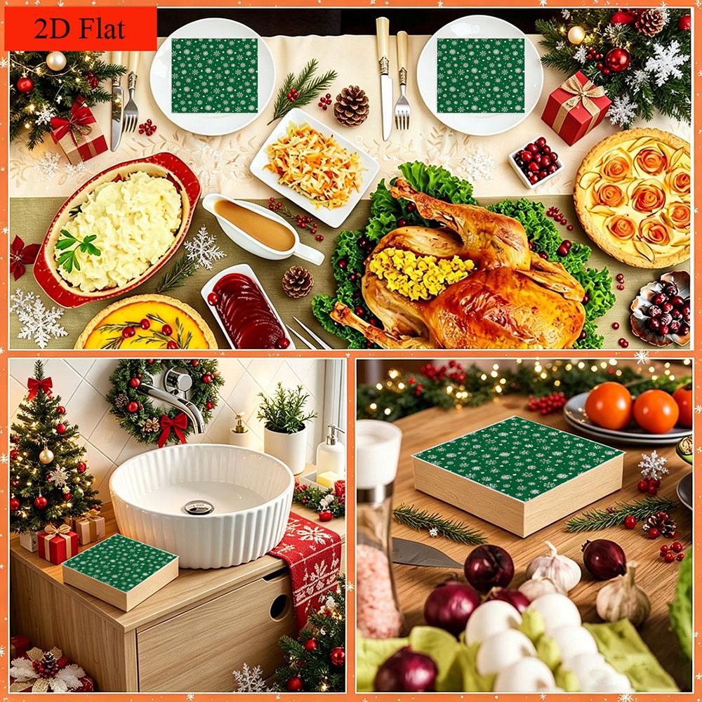 20pcs Disposable Napkins with Snowflake Pattern Print for Wedding,Parties,and Daily Use for Thanksgiving Fall Christmas Table Decoration