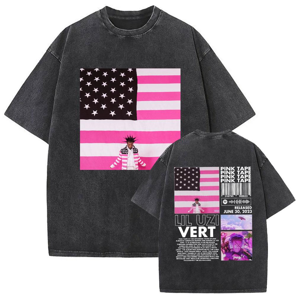 

Rapper Lil Uzi Vert Vintage Washed T Shirts Men Women Clothing Hip Hop Oversized Streetwear Fashion Casual Tshirts Tops Unisex S