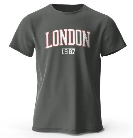 London 1987 Vintage Sports Short Sleeve 3D Print T-Shirt Men's and Women's Extra Large T-Shirt directly from the manufacturer