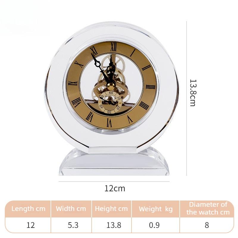 

Crystal Table Clock Retro Mechanical Clocks Living Room Office Desktop Clock Luxury Silent Desk Watch Nordic Home Decoration золотой