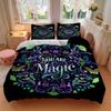 3pcs Flowers and Grass You are Magic Printed Bedding Set, Soft and Comfortable Quilt Cover for Bedroom, Guest Room (1 Duvet Cover + 2 Pillow