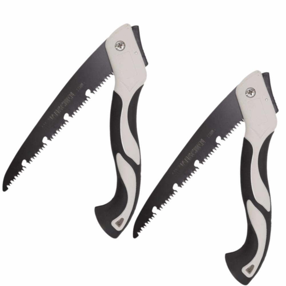 2PCS Triple Cut Teeth Pruning Saw Manganese Steel Hand Saw Portable Folding Saw