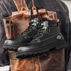 Men's Retro High-Top British Style Leather Motorcycle Boots