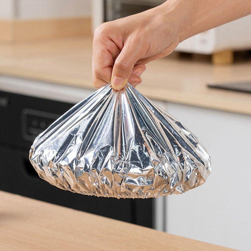 

10Pcs Aluminum Foil Food Insulation Cover Food Grade Saran Wrap Fresh-keeping Plastic Bag Winter 10pcs