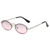 Popular Fashion Sunglasses for Women Men Shades Oval Sun Glasses for Female Male Summer Traveling UV400 Rimless Sunglass Eyewear