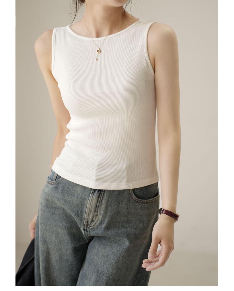 Summer Fashion Women's One-Shoulder Ribbed Sleeveless Top