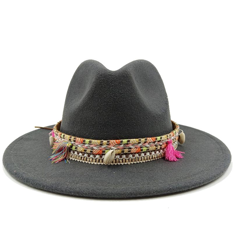 Fedora New 2023 Latest Monochrome Hat Gradient Fashion Blue Jazz Hat Fedora Double Sided Winter Hat