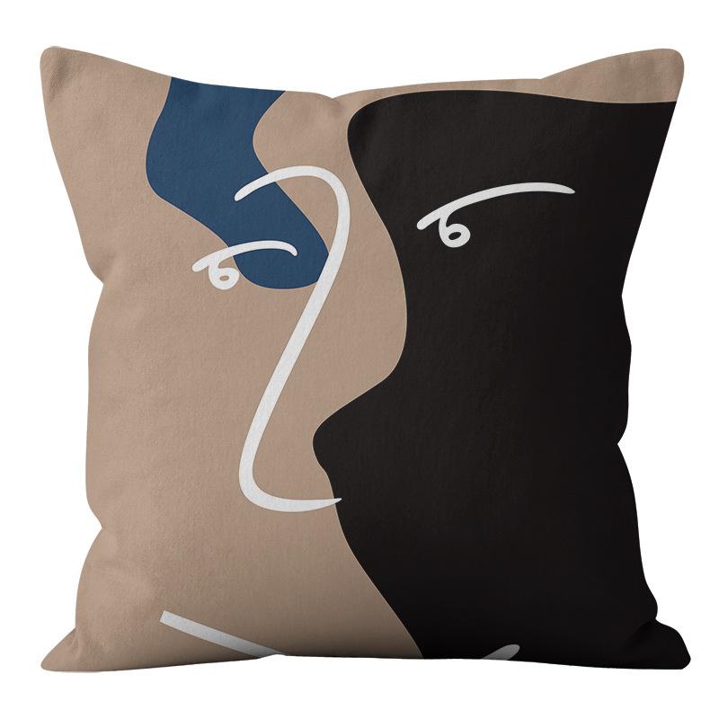 Kissenbezug Kissen Kreative Abstrakte Kunst Gestreiftes Gesicht Sofa Schlafzimmer Dekor Zuhause Auto Moda
