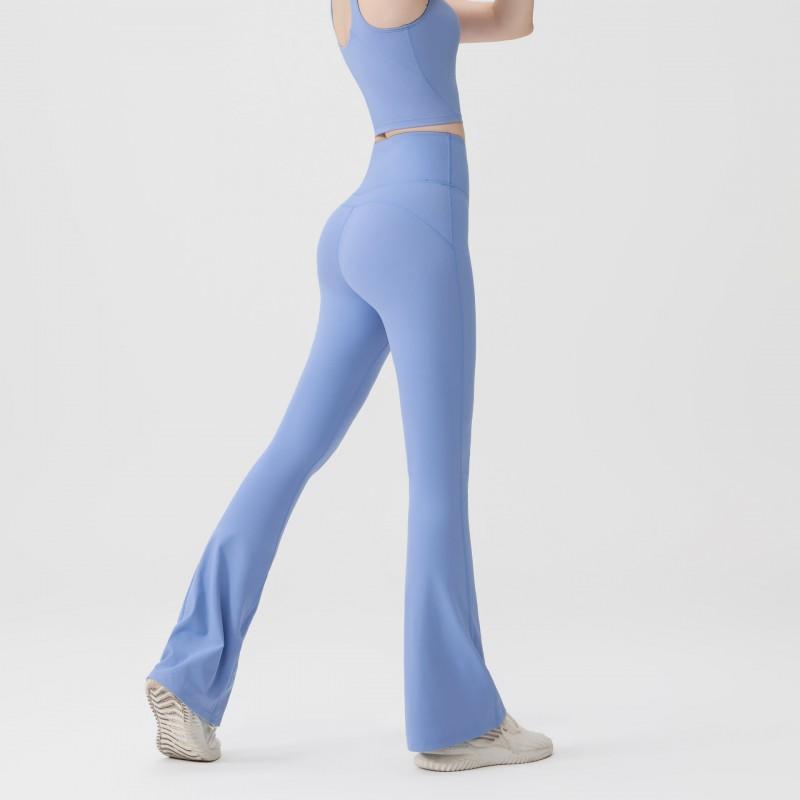 Womens High-Waisted Flared Yoga Pants Slim Fit Quick Dry Tummy Control Workout Leggings