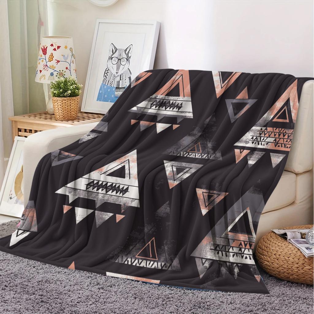 Boho Collection Printed Throw Blanket Vintage Flannel Cover Blanket Soft Cozy Sofa Napping Blanket Bed Blanket Office Blanket